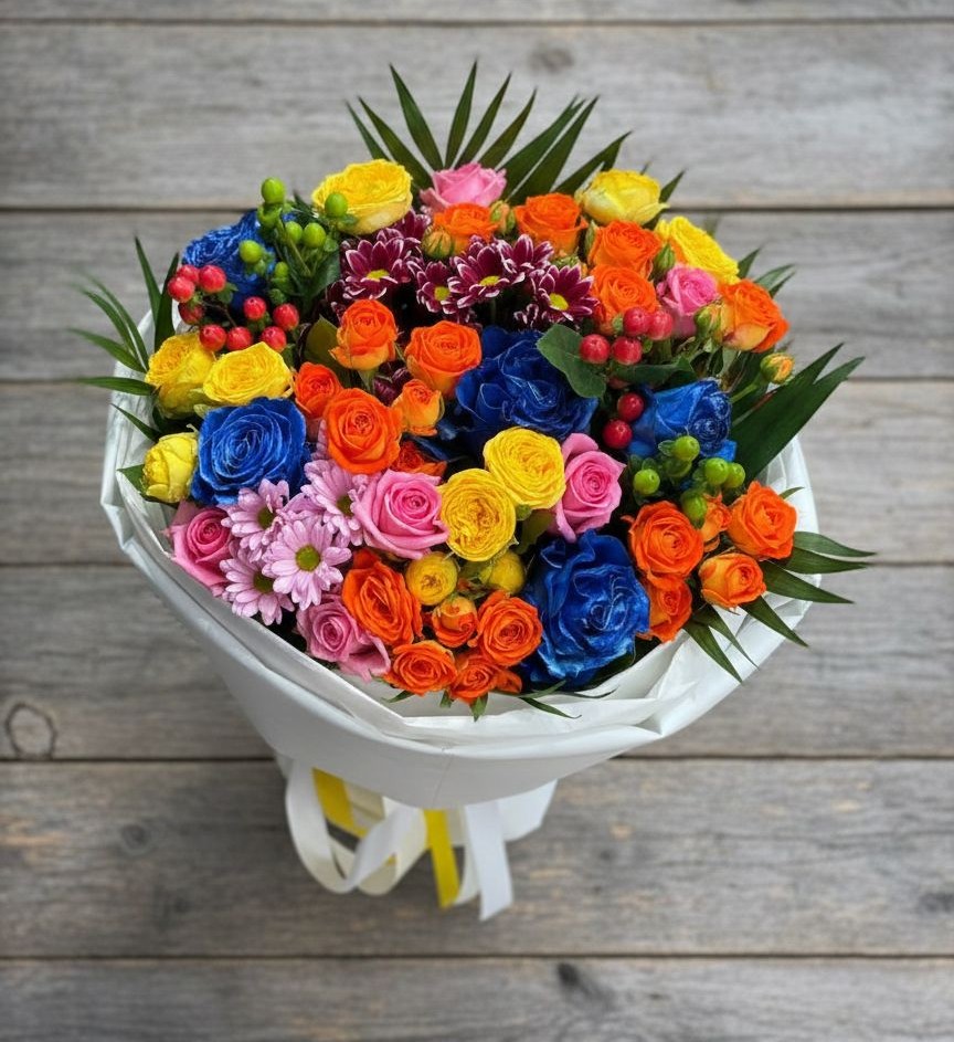 Букет цветов из: Розы и Хризантемы в Кораблино