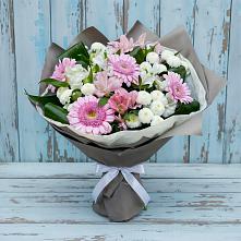 Букет цветов из:  Герберы, Альстромерии и Хризантемы в Кораблино
