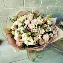 Букет цветов из:  Альстромерии, Розы и Хризантемы #REPLACE_PRED# Кораблино