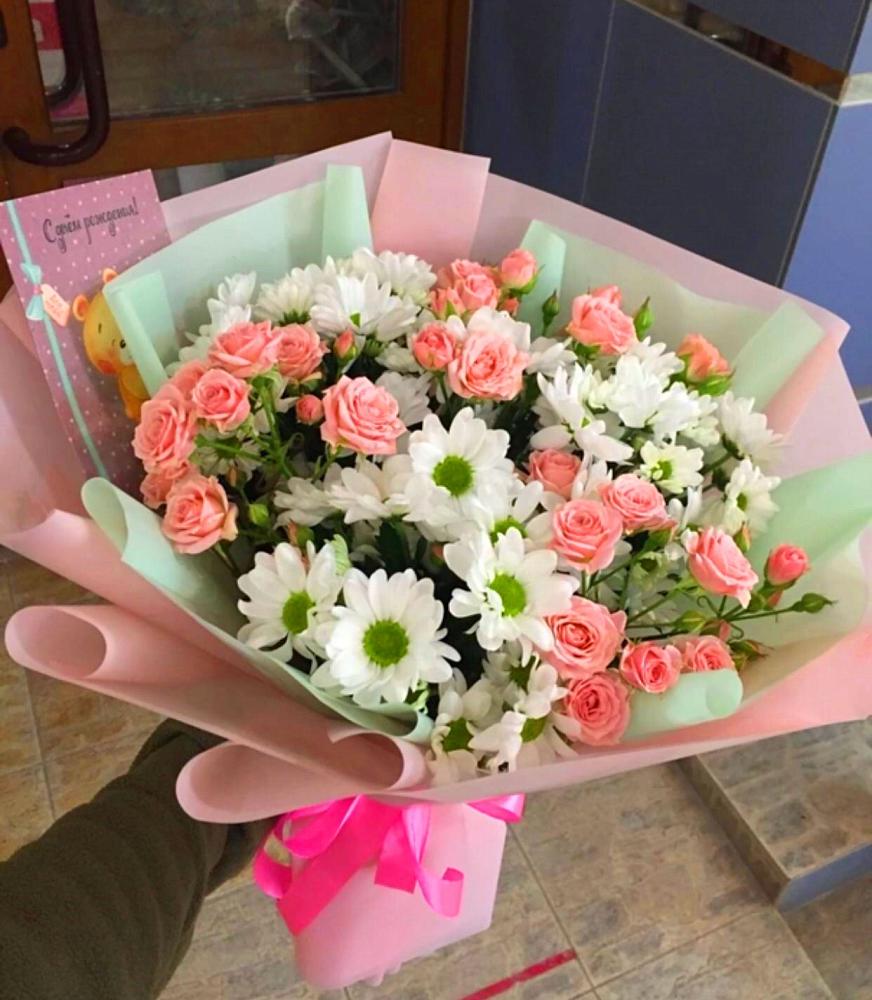 Букет цветов из: Розы и Хризантемы в Кораблино