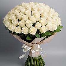 Букет 101 беля роза Белоснежка в Кораблино
