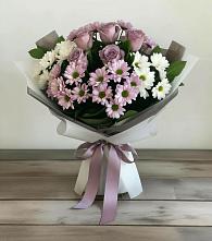 Букет цветов из:  Хризантемы и Розы в Кораблино