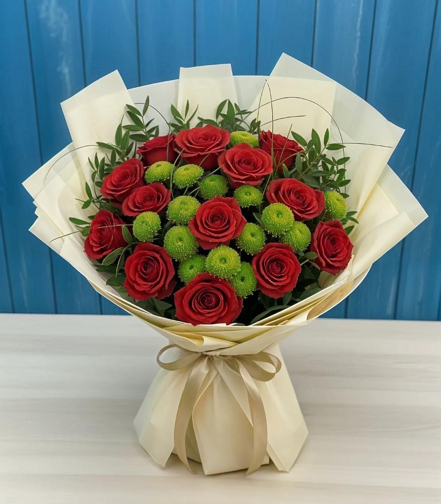 Букет цветов из: Розы и Хризантемы в Кораблино